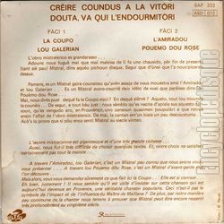 [Pochette de Lou Dard canta Mistral (LOU DARD) - verso]