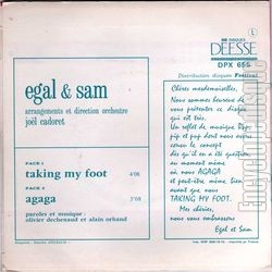 [Pochette de Taking my foot (GAL et SAM) - verso]