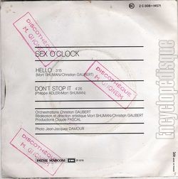 [Pochette de Hello ! (SEX O’CLOCK) - verso]