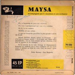 [Pochette de Les inconscients (MAYSA) - verso]