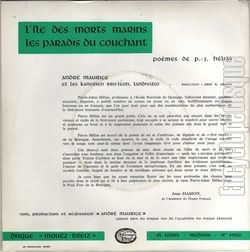 [Pochette de L’ile des morts marins (Andr MAURICE) - verso]