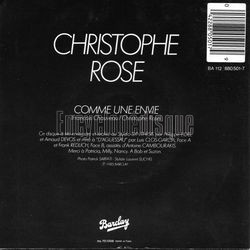 [Pochette de Comme une envie (Christophe ROSE) - verso]