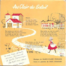 [Pochette de Au clair du soleil (Marie-Claire PICHAUD) - verso]