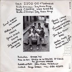 [Pochette de 2200001 chmeur (BAREK’AS) - verso]