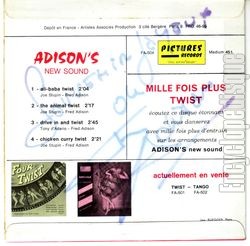 [Pochette de Mille fois plus twist (Les ADISON’S) - verso]