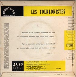 [Pochette de Ma plus belle anne (Les FOLKLORISTES) - verso]