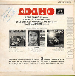 [Pochette de Petit bonheur (Portugal) (Salvatore ADAMO) - verso]