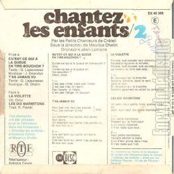 [Pochette de Chantez les enfants n2 (JEUNESSE) - verso]