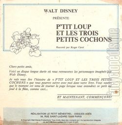 [Pochette de P&rsquo;tit Loup et les trois petits cochons (JEUNESSE) - verso]