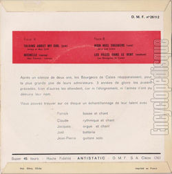 [Pochette de Talking about my girl (Les BOURGEOIS DE CALAIS) - verso]