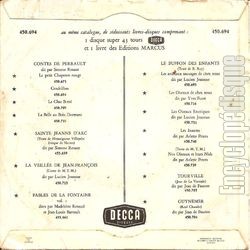 [Pochette de Cendrillon (JEUNESSE) - verso]