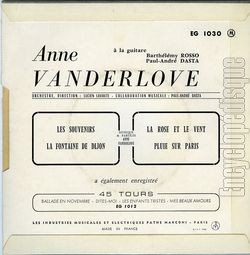 [Pochette de Les souvenirs (Anne VANDERLOVE) - verso]