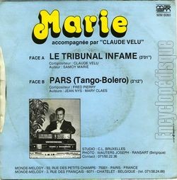 [Pochette de Le tribunal infme (MARIE (4)) - verso]