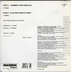 [Pochette de Comment vivre sans elle (Philippe MAZELLE) - verso]
