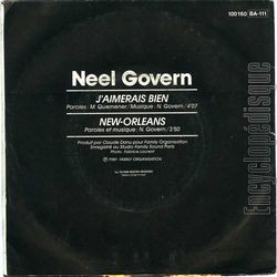 [Pochette de J’aimerais bien (Neel GOVERN) - verso]