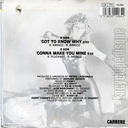 [Pochette de Got to know why (SWEET KAREN) - verso]
