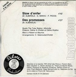 [Pochette de Slow d’enfer (ATTENTION  LA MARCHE) - verso]
