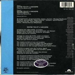 [Pochette de Entre toi et l’univers (Peter MAN) - verso]