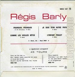 [Pochette de Pourquoi, pourquoi… (Rgis BARLY) - verso]