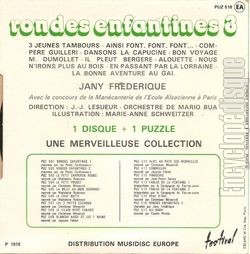 [Pochette de Rondes enfantines 3 (Jany FRDRIQUE) - verso]