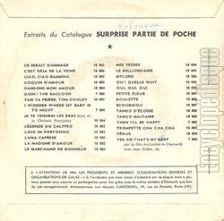 [Pochette de Surprise partie de poche (COMPILATION) - verso]