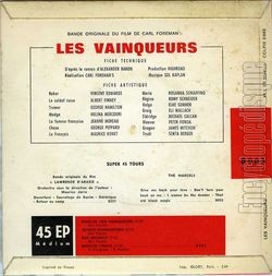 [Pochette de Les Vainqueurs (B.O.F.  Films ) - verso]