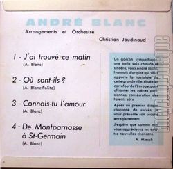 [Pochette de J’ai trouv ce matin (Andr BLANC) - verso]