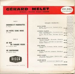 [Pochette de Sourires et pquerettes (Grard MLET) - verso]
