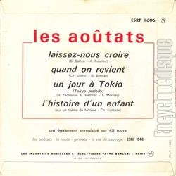 [Pochette de Laissez-nous croire (Les AOTATS) - verso]