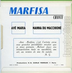[Pochette de Ave Maria (MARFISA) - verso]