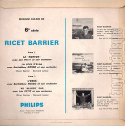 [Pochette de La  Norton  (RICET-BARRIER) - verso]