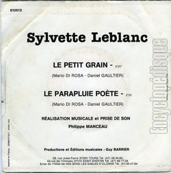 [Pochette de Le petit grain (Sylvette LEBLANC) - verso]