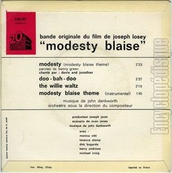 [Pochette de Modesty Blaise (B.O.F.  Films ) - verso]