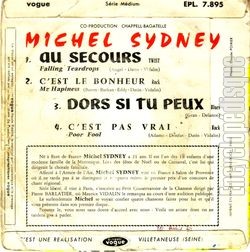 [Pochette de Au secours (Michel SYDNEY) - verso]