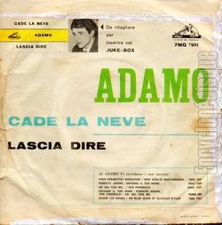 [Pochette de Cade la neve (Salvatore ADAMO) - verso]