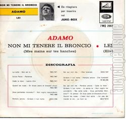[Pochette de Non mi tenere il broncio (Salvatore ADAMO) - verso]