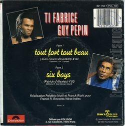 [Pochette de Tout fort, tout beau (Guy PPIN et TI FABRICE) - verso]