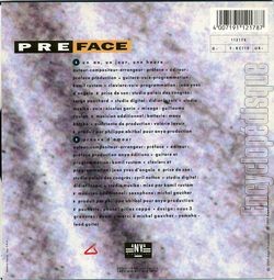 [Pochette de Un an, un jour, une heure (PRFACE) - verso]