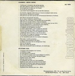 [Pochette de Omi ya omi (ALI-HADJAR) - verso]
