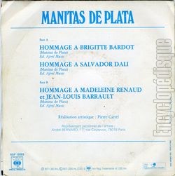 [Pochette de Hommages (Manitas de PLATA) - verso]