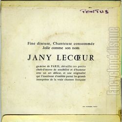 [Pochette de Le fiacre (Jany LECOEUR) - verso]