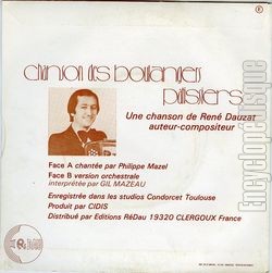 [Pochette de Chanson des boulangers-patissiers (Philippe MAZEL) - verso]