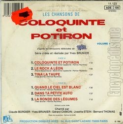 [Pochette de Les chansons de Coloquinte et Potiron (T.V. (Tlvision)) - verso]