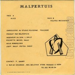 [Pochette de Alice (MALPERTUIS) - verso]