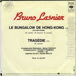 [Pochette de Le bungalow de Hong-Kong (j’ai rv d’elle) (Bruno LASNIER) - verso]