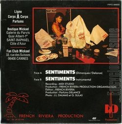 [Pochette de Sentiments (Mickal DELANCE) - verso]