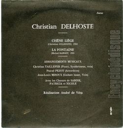 [Pochette de Chne lige (Christian DELHOSTE) - verso]