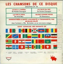 [Pochette de Le chansonnier des enfants en direct de Madagascar (Jacques DALS) - verso]