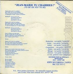 [Pochette de Jean-Marie, tu charries ! (L’AFFRONT NATIONAL) - verso]