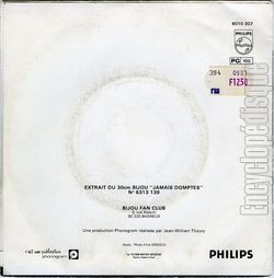 [Pochette de Rock  la radio (BIJOU) - verso]